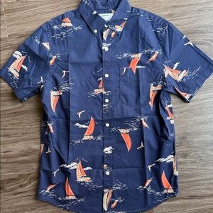 Old Navy Dark Blue Shirt with Orange Sailboat Print